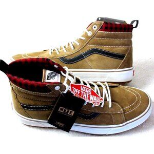 Vans Men's Sk8-Hi MTE-1 All Weather Boots Plaid Brown Black Sizes NIB